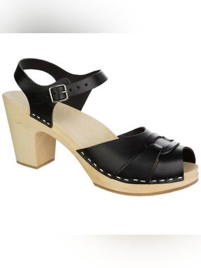 SWEDISH HASBEENS peep toe high heel clog from free people 39 8.5